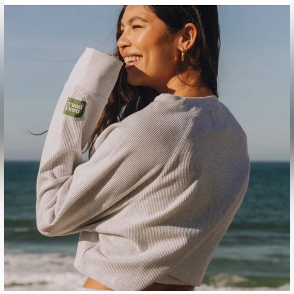 Daily Drills white Ribbed Top